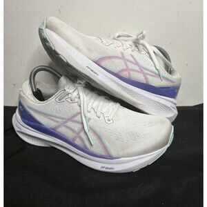 Asics Gel Kayano 30 Shoe Women 9.5 White Cyber Grape Purple Athletic Run Sneaker